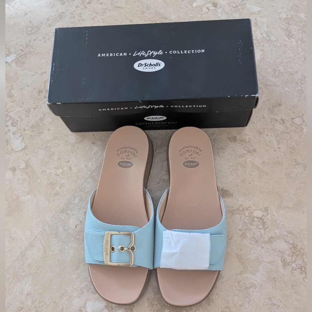 DR. SCHOLL'S ICONIC BUCKLE SANDALS CANAL BLUE 💙